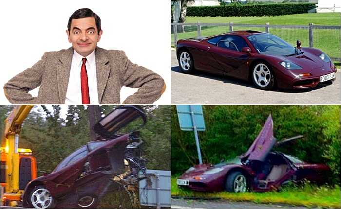 Montagem/Divulgação/Reprodução Rowan Atkinson, ator famoso mundialmente pelo personagem Mr. Bean, irá receber um prêmio de R$ 2,8 milhões do seguro após bater (pela segunda vez) seu McLa...